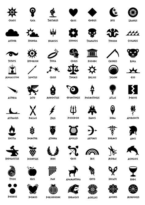 greek mythology symbols tattoos.